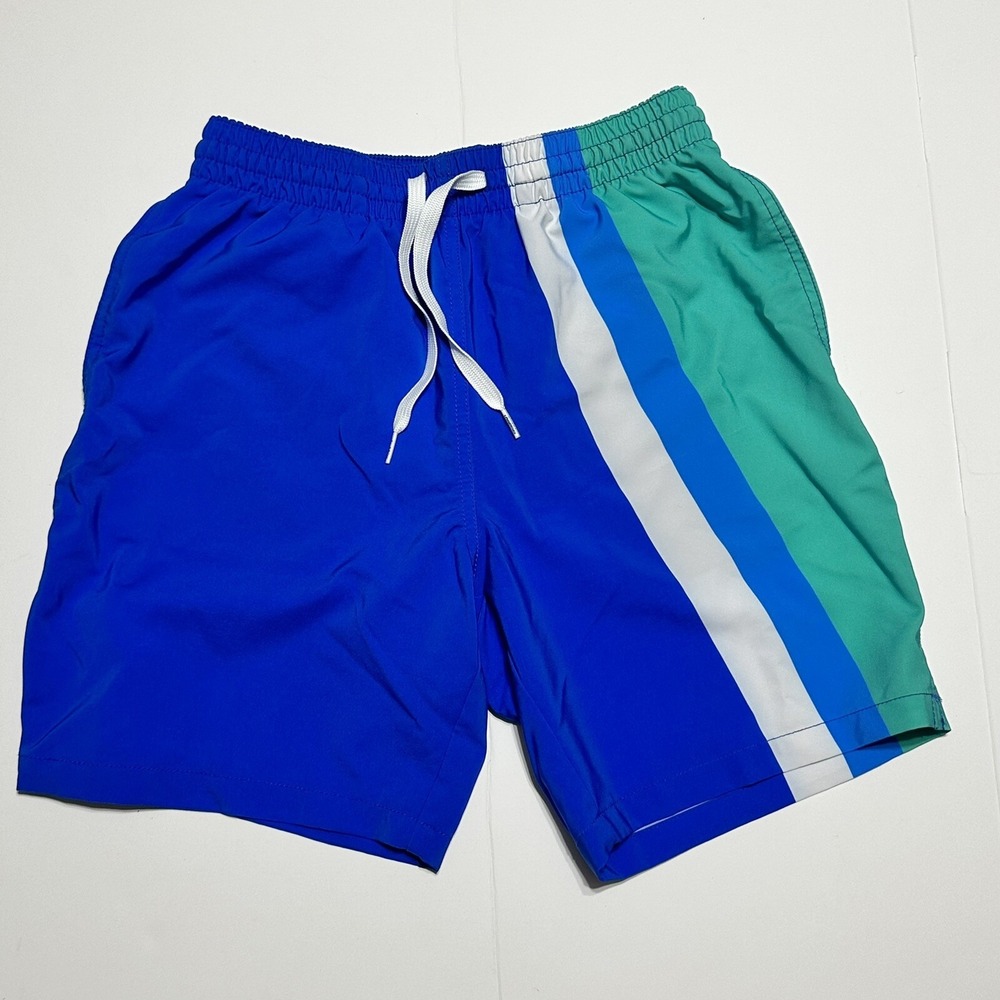 Chubbies The Racers 7" Classic Swim Trunk Size Small Blue White Teal Green EUC